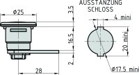 Hebelschloss inkl. 2 Schlüssel, VS, HS 316